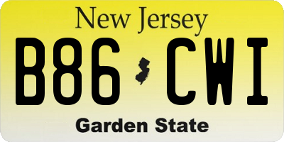 NJ license plate B86CWI