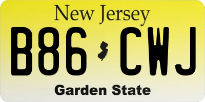 NJ license plate B86CWJ
