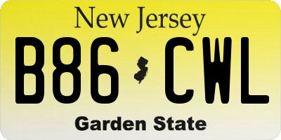 NJ license plate B86CWL