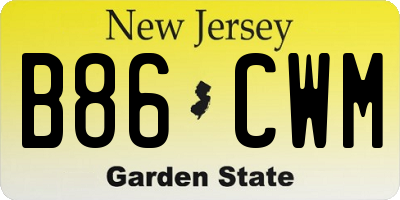 NJ license plate B86CWM