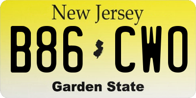 NJ license plate B86CWO