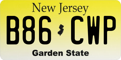 NJ license plate B86CWP