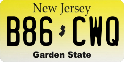 NJ license plate B86CWQ
