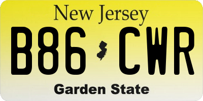 NJ license plate B86CWR