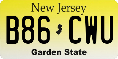 NJ license plate B86CWU