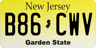 NJ license plate B86CWV