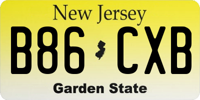 NJ license plate B86CXB