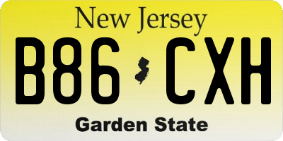 NJ license plate B86CXH