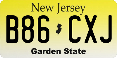 NJ license plate B86CXJ