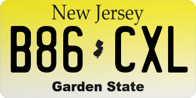 NJ license plate B86CXL