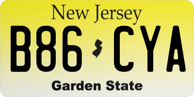 NJ license plate B86CYA