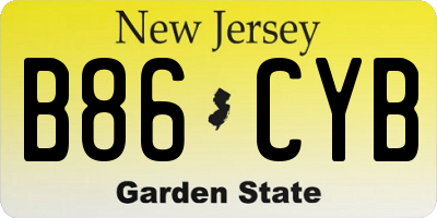 NJ license plate B86CYB