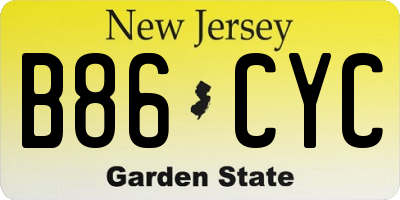 NJ license plate B86CYC
