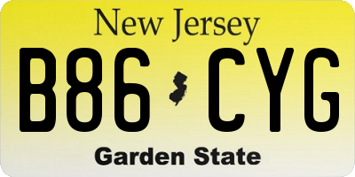 NJ license plate B86CYG
