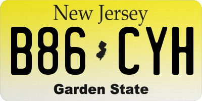 NJ license plate B86CYH