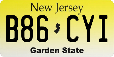 NJ license plate B86CYI