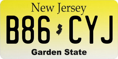 NJ license plate B86CYJ