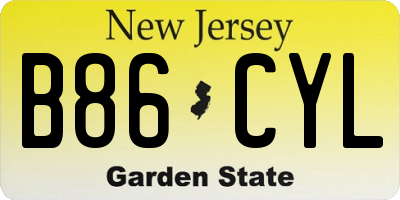 NJ license plate B86CYL