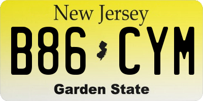 NJ license plate B86CYM