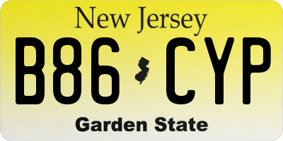 NJ license plate B86CYP