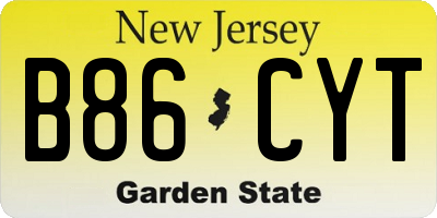 NJ license plate B86CYT