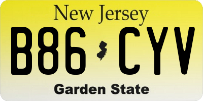 NJ license plate B86CYV