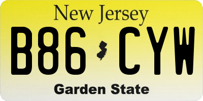 NJ license plate B86CYW