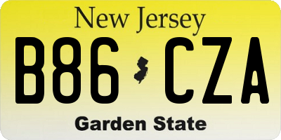 NJ license plate B86CZA