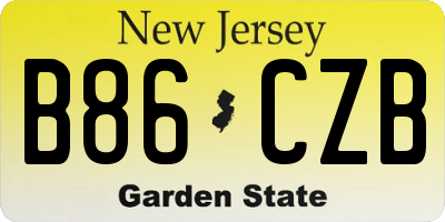 NJ license plate B86CZB