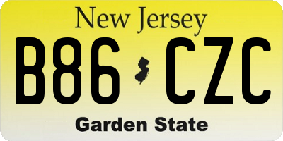 NJ license plate B86CZC