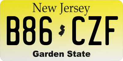 NJ license plate B86CZF