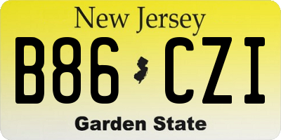 NJ license plate B86CZI