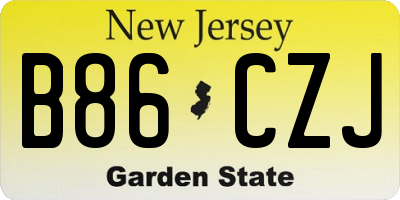 NJ license plate B86CZJ