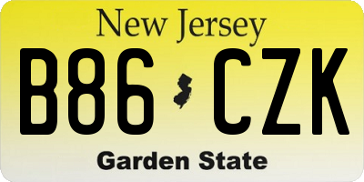 NJ license plate B86CZK