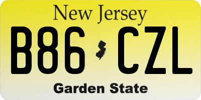 NJ license plate B86CZL