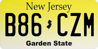 NJ license plate B86CZM