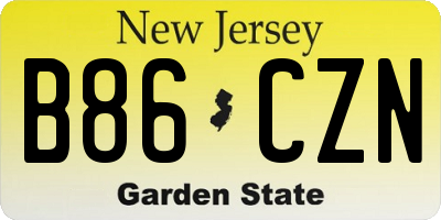 NJ license plate B86CZN