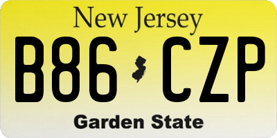 NJ license plate B86CZP