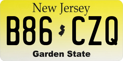 NJ license plate B86CZQ