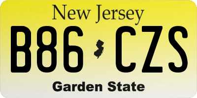NJ license plate B86CZS