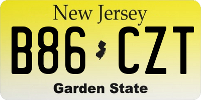 NJ license plate B86CZT
