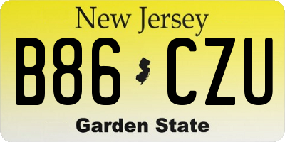 NJ license plate B86CZU