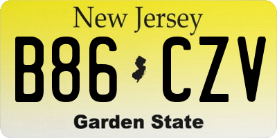 NJ license plate B86CZV
