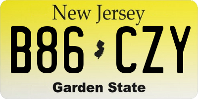NJ license plate B86CZY