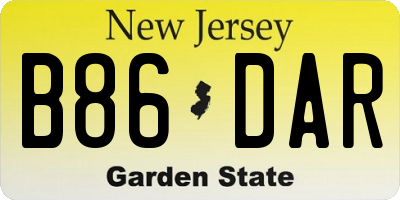 NJ license plate B86DAR