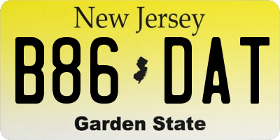 NJ license plate B86DAT