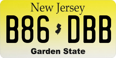 NJ license plate B86DBB