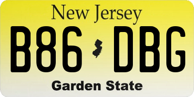 NJ license plate B86DBG