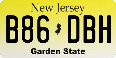 NJ license plate B86DBH