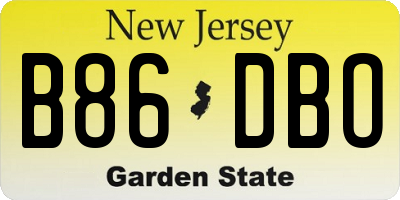 NJ license plate B86DBO